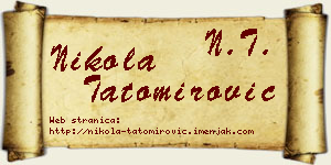 Nikola Tatomirović vizit kartica